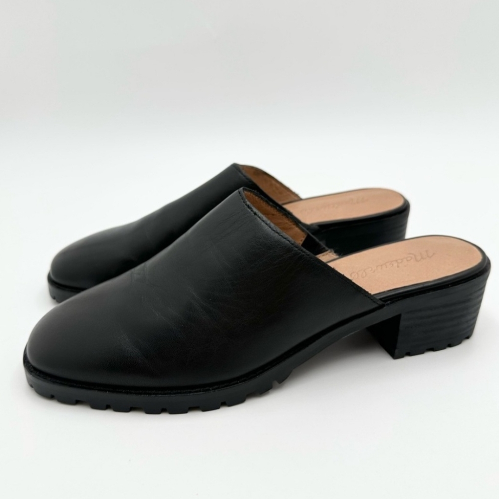 Madewell Black Leather Mules